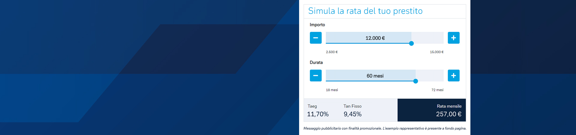 Rappresentazione grafica simulatore prestito